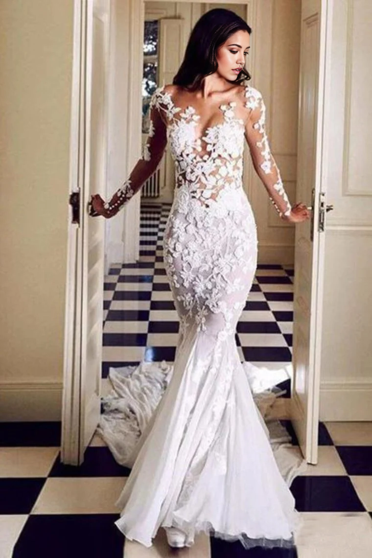 Vestido de novia de tul color marfil con encaje, corte A, plisado, espalda abierta, joya, sin mangas